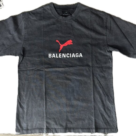 Balenciaga x Puma Black Graphic T-Shirt | Oversized Fit | Vintage Wash SOLD - Picture 1 of 5